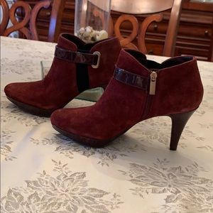Brandolino wine colored suede booties